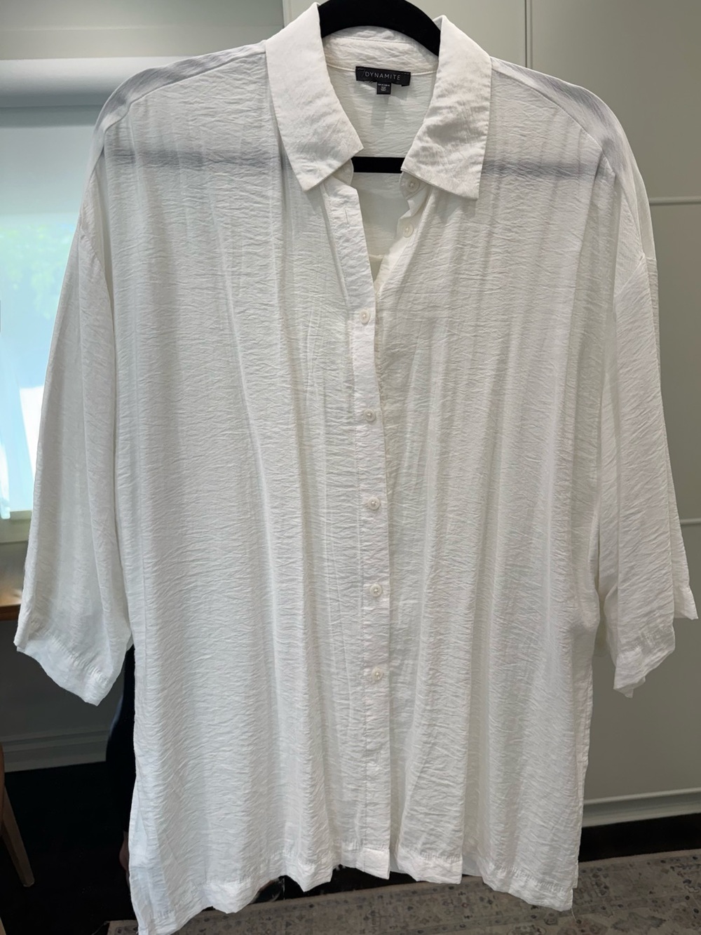 Dynamite oversized short sleeve button down shirt
